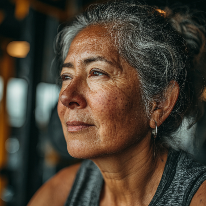 Grupo de adultos mayores haciendo ejercicio al aire libre