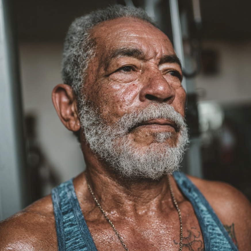 Adulto mayor realizando ejercicios suaves de estiramiento